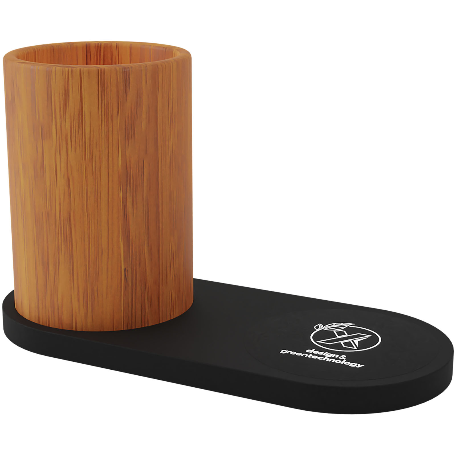 Bamboo Wireless Charging Pad with Pencil Holder - Bray