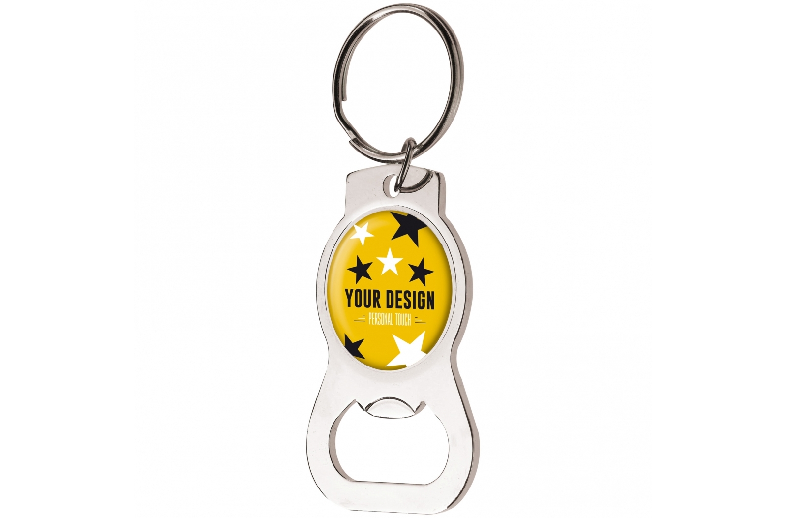 Metal Keyring Bottle Opener with Round Doming - Forest Row