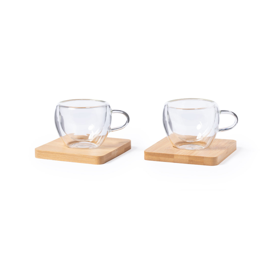 Set of Double Wall Mugs made from Borosilicate Glass 2x90ml - Fazakerley