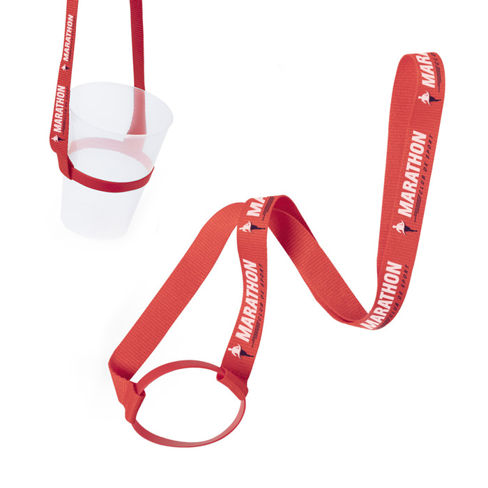 A festive polyester lanyard equipped with a silicone holder for glasses - Bootle