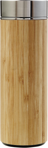 Bamboo and Stainless Steel Thermos Bottle with Tea Infuser  420ml - Leicester Forest East