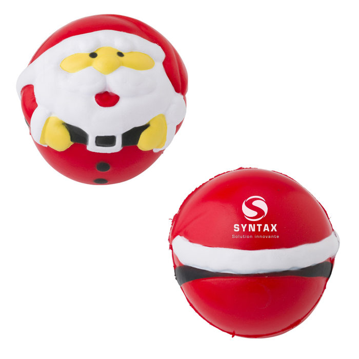 Anti-stress ball made of PU foam in the shape of Santa Claus - Holcombe