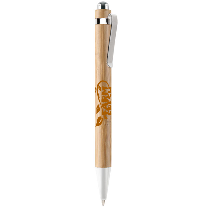Bamboo Push Button Ball Pen - Charlton