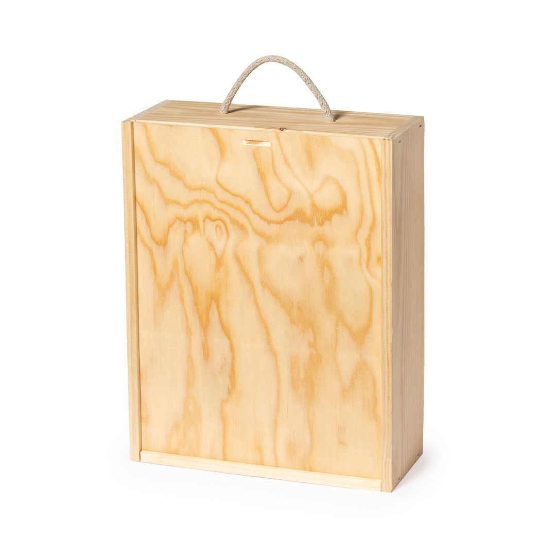 Caja de Presentación de Madera de Paulownia - Aston Abbotts - Calpe impreso con logotipo