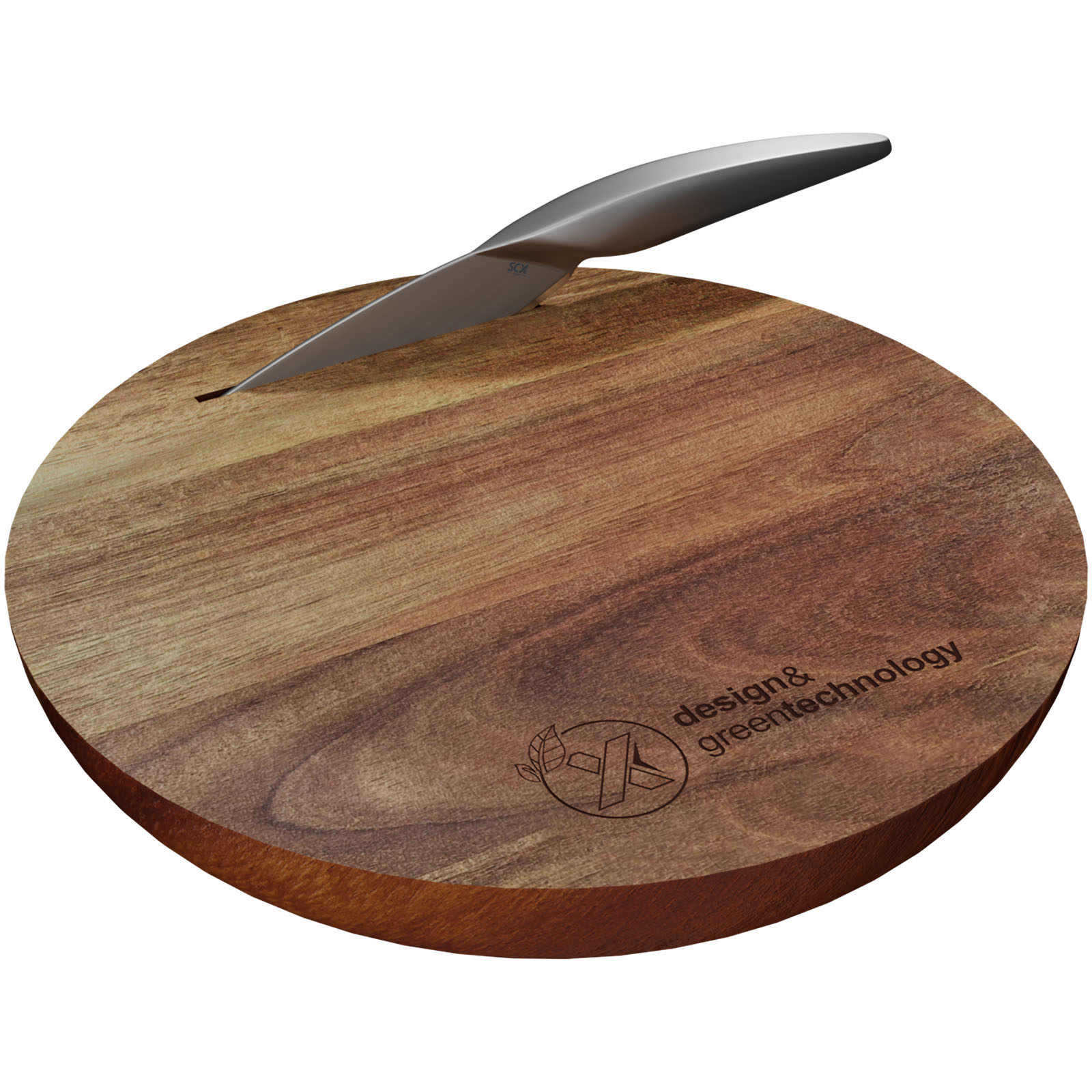 Wood Elegance – Acacia Cutting Board and Knife Set - Howardian Hills printed with logo