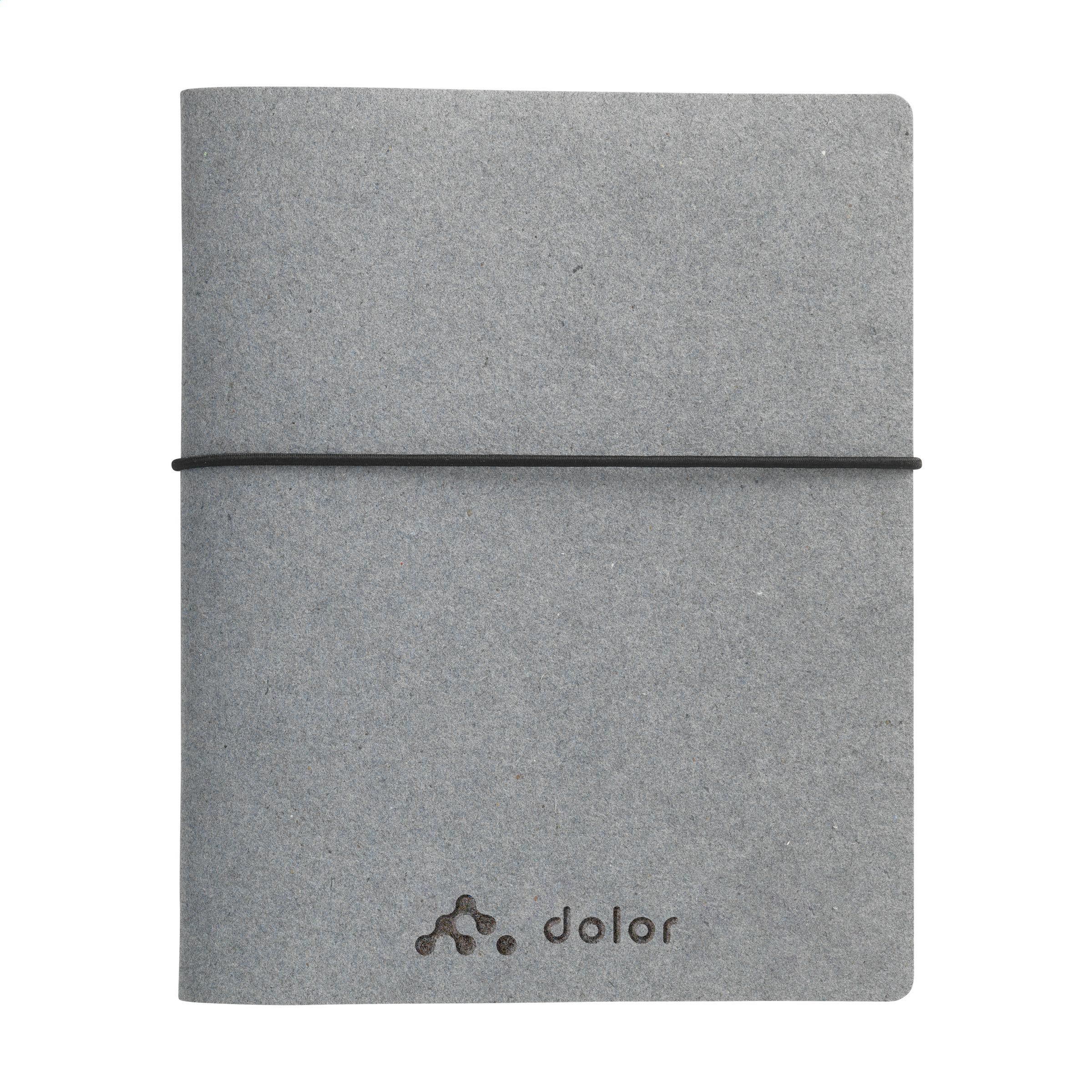Refillable A5 notebook made from recycled textile