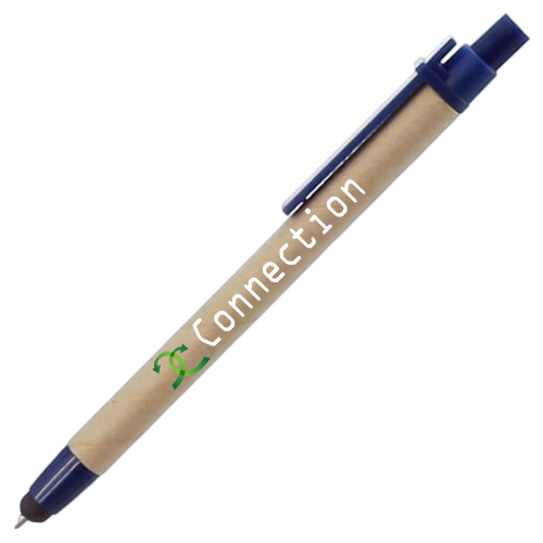 Kugelschreiber bedrucken ökologisch Recycling Pappe mit Touchpen - Riku