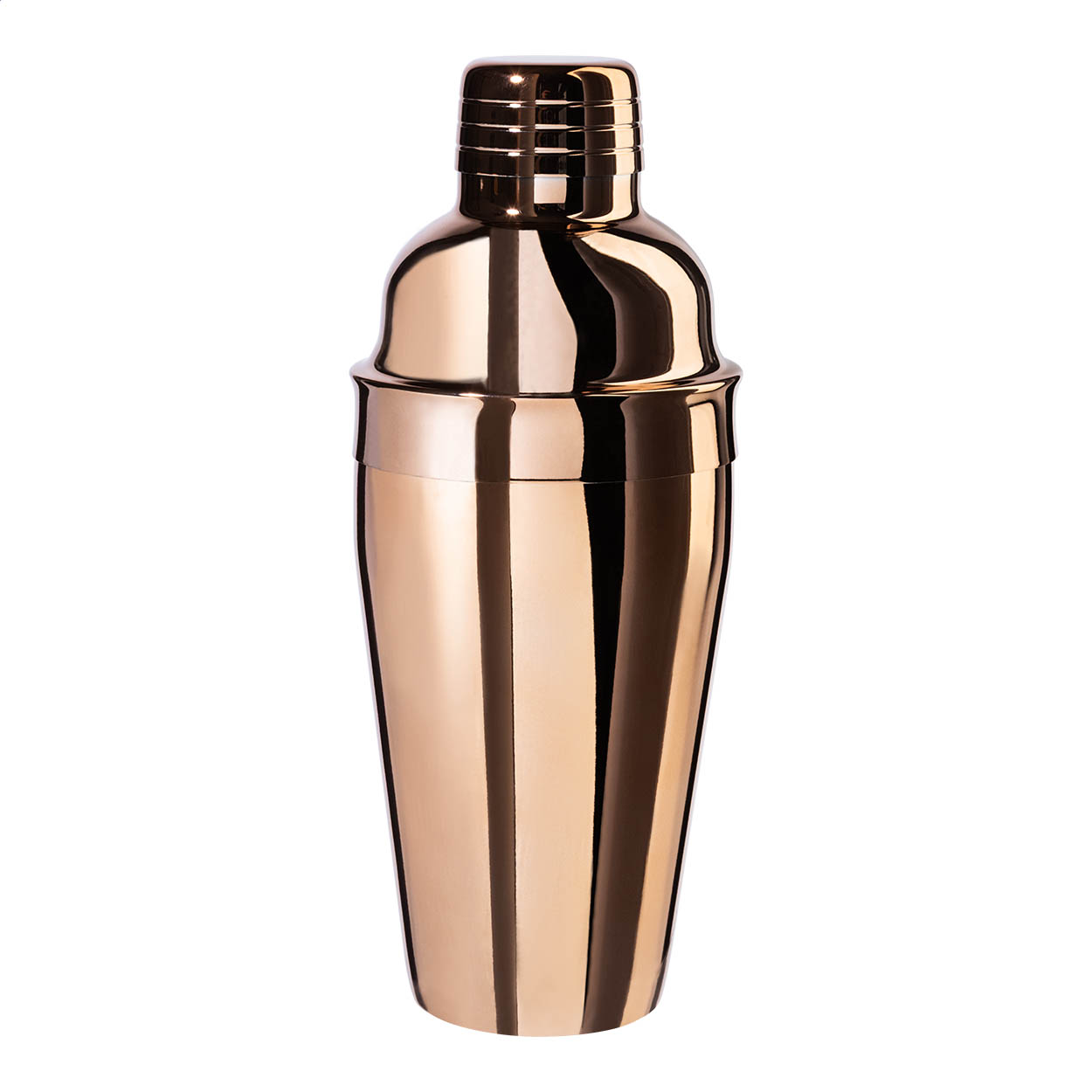 Daiquiri copper plated stainless steel cocktail shaker, 550 ml, logo printed with logo