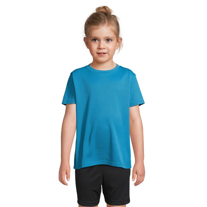 BRISK YOUTH ATHLETIC TEE - Lye Green printed with logo