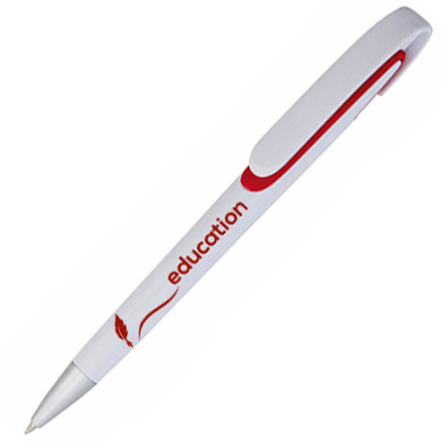 Push-up Ball Pen with Tricolor Design - Braunton