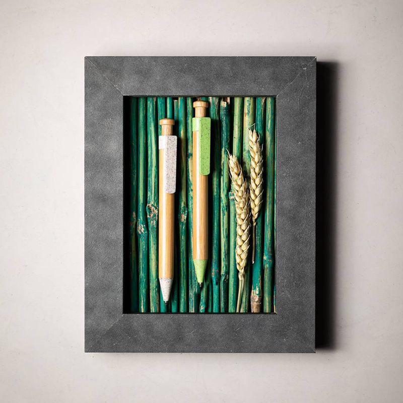 Kugelschreiber bedrucken ökologisch Bambus und Weizenstroh - Nao
