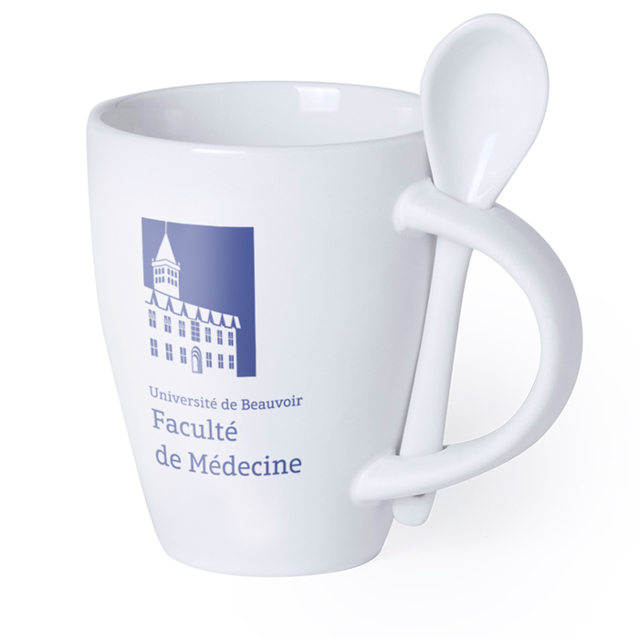 Ceramic Mug with Spoon 300ml - Runcorn