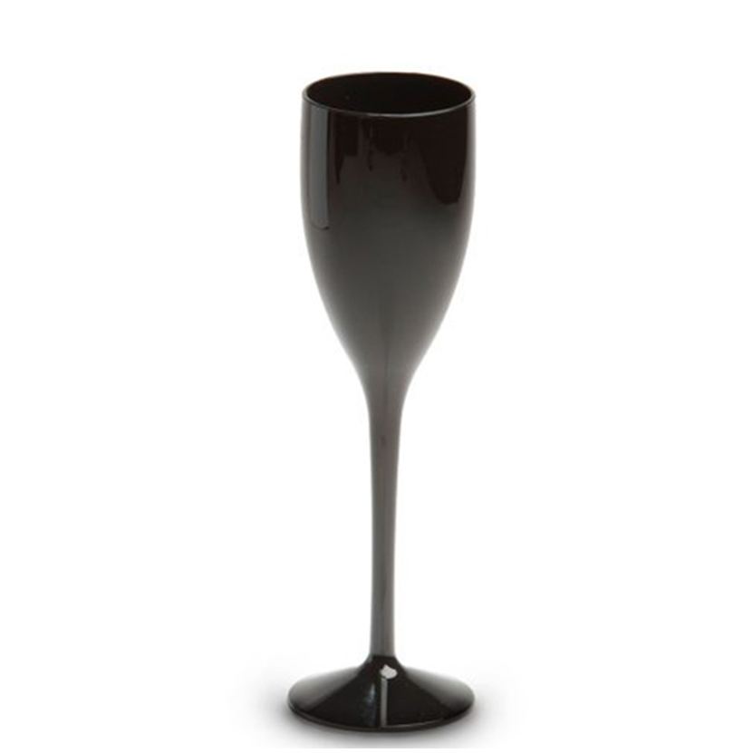 Personalized black champagne glass (12 cl) - Anne