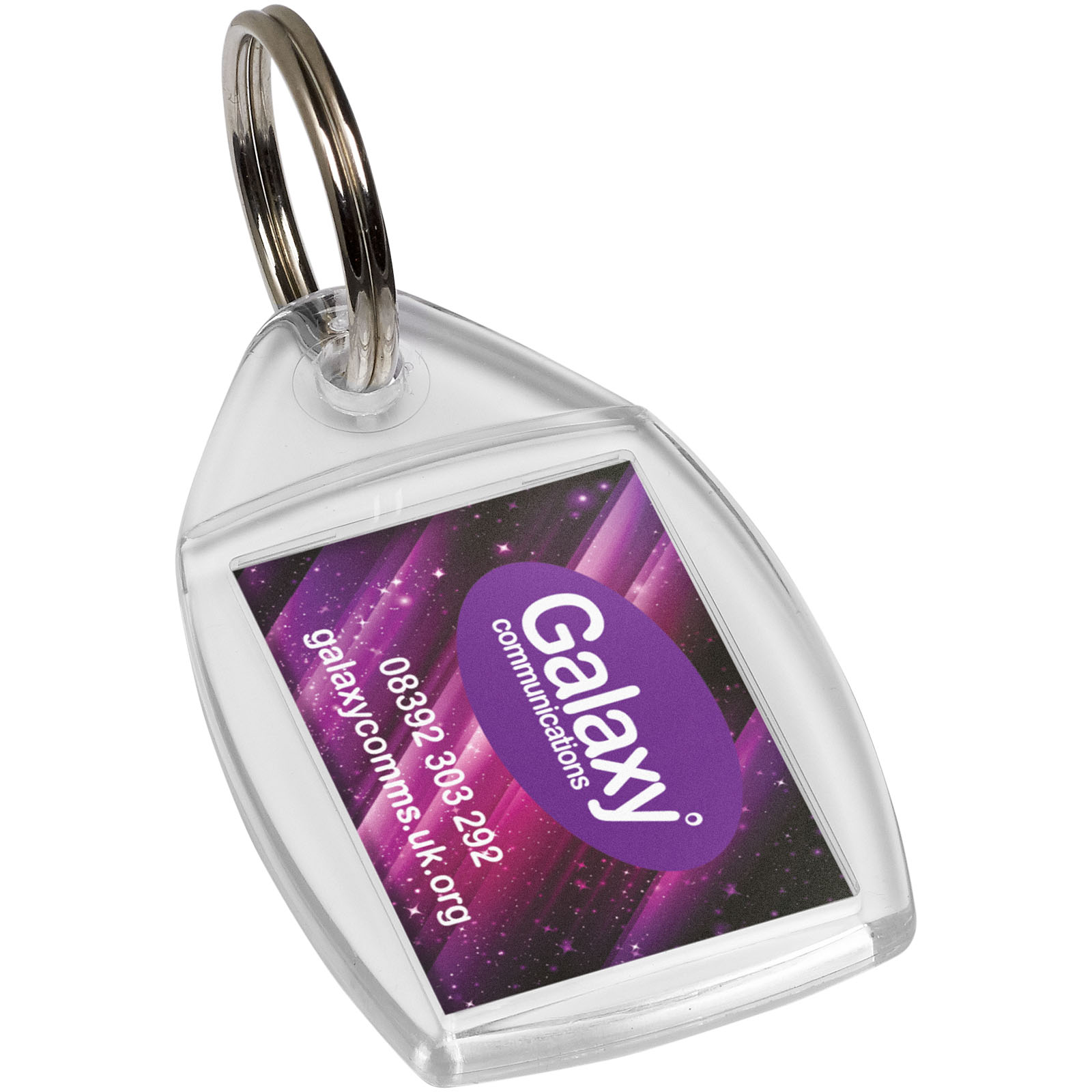 A clear P5 keychain featuring a metal split keyring from Burnham Thorpe. - East Bergholt