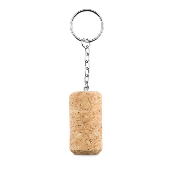 A key ring made from a wine cork - Llanidloes