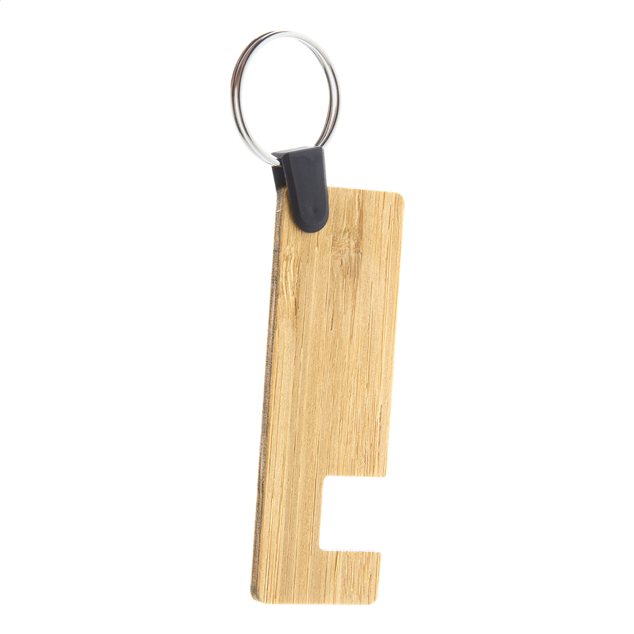 Rufa bamboo plywood mobile holder keyring with logo printed with logo