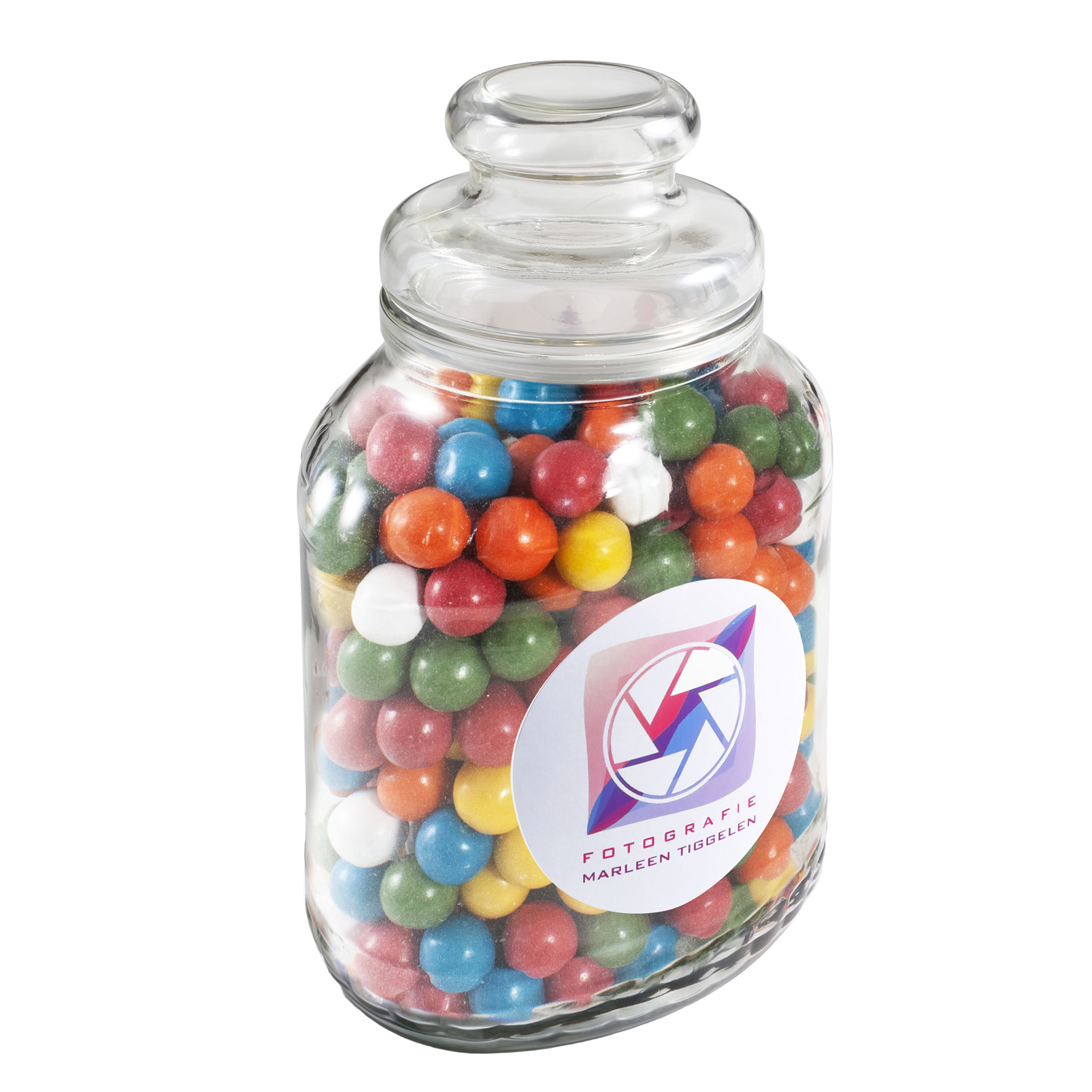 Large Classic Glass Jar with Metallic Sweets and Silver Lid - Belgrave