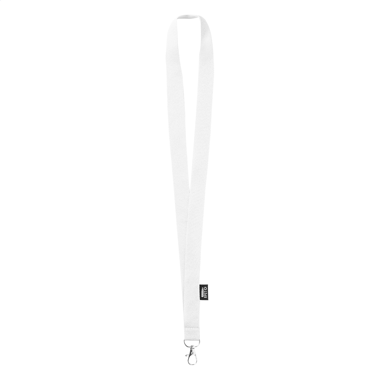 Larpet RPET polyester lanyard with metal carabiner and your logo printed with logo