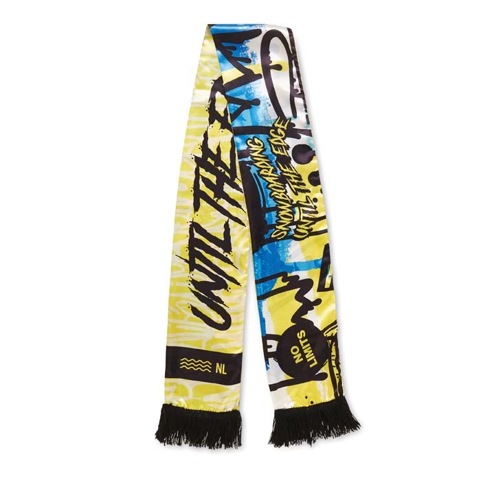 Elegance Double-Sided Satin Scarf - Upper Whitley printed with logo