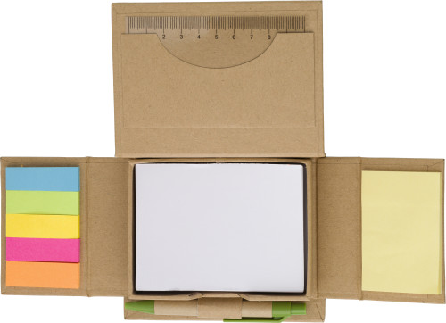 Stationery Set with Memo Holder, Plastic Ruler, Sticky Notes, Note Block, and Blue Ink Ballpen - Grange-over-Sands