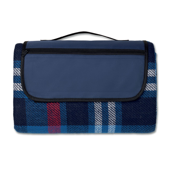 A foldable picnic blanket made of acrylic with a water-resistant EPE lining on the back side. - Wymondham