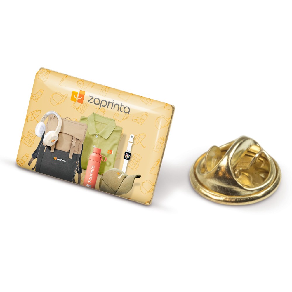 Rectangular Doming Pin with Butterfly Closure - Plymouth
