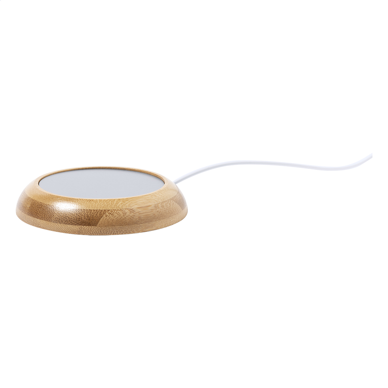 Calentador de tazas USB Keemun de bambú con cable USB y tu logo