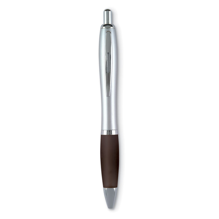 Ballpoint pen with satin soft grip and push button - Beeston