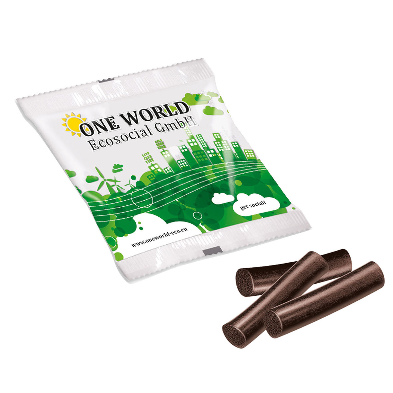 Transparente Folienbeutel mit Lakritzstangen - Geyer