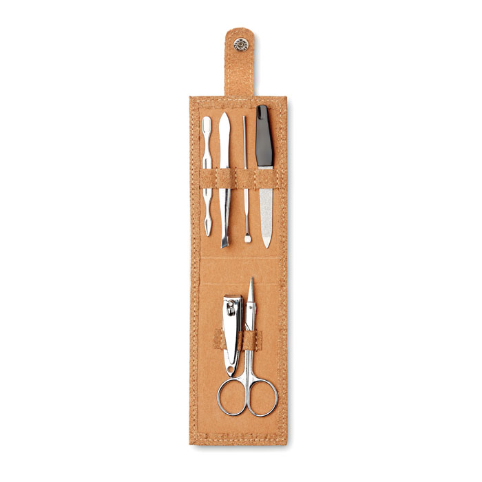 Stainless Steel Manicure Set in Cork Pouch - Narborough