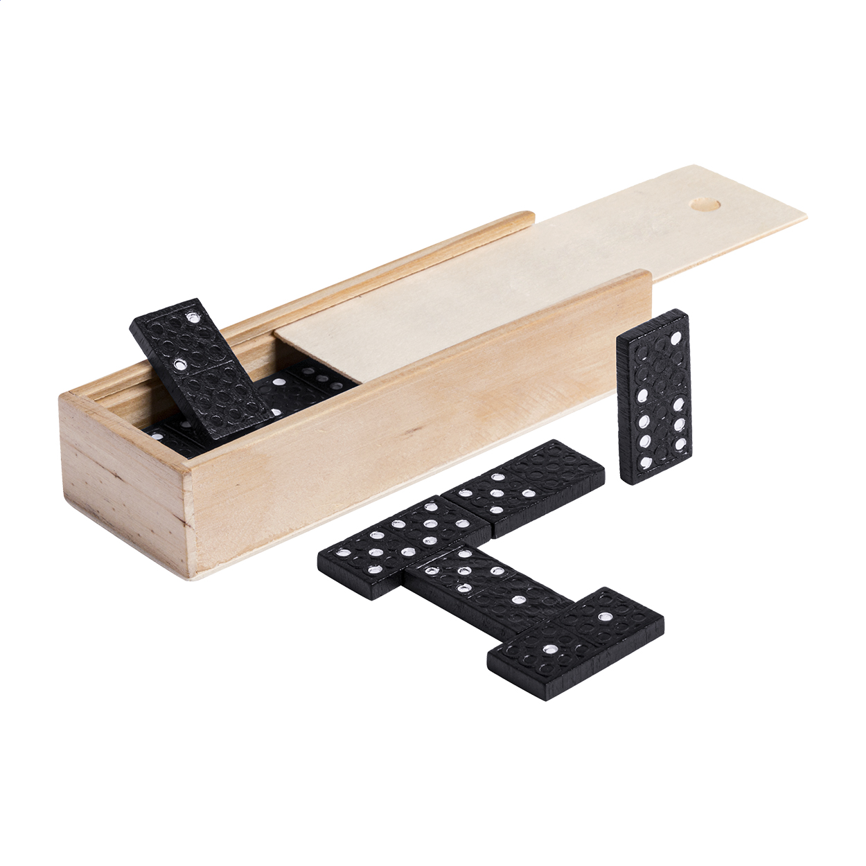 Blamino Dominospiel mit 28 Steinen in Holzbox mit Ihrem Logo bedrucken mit Logo