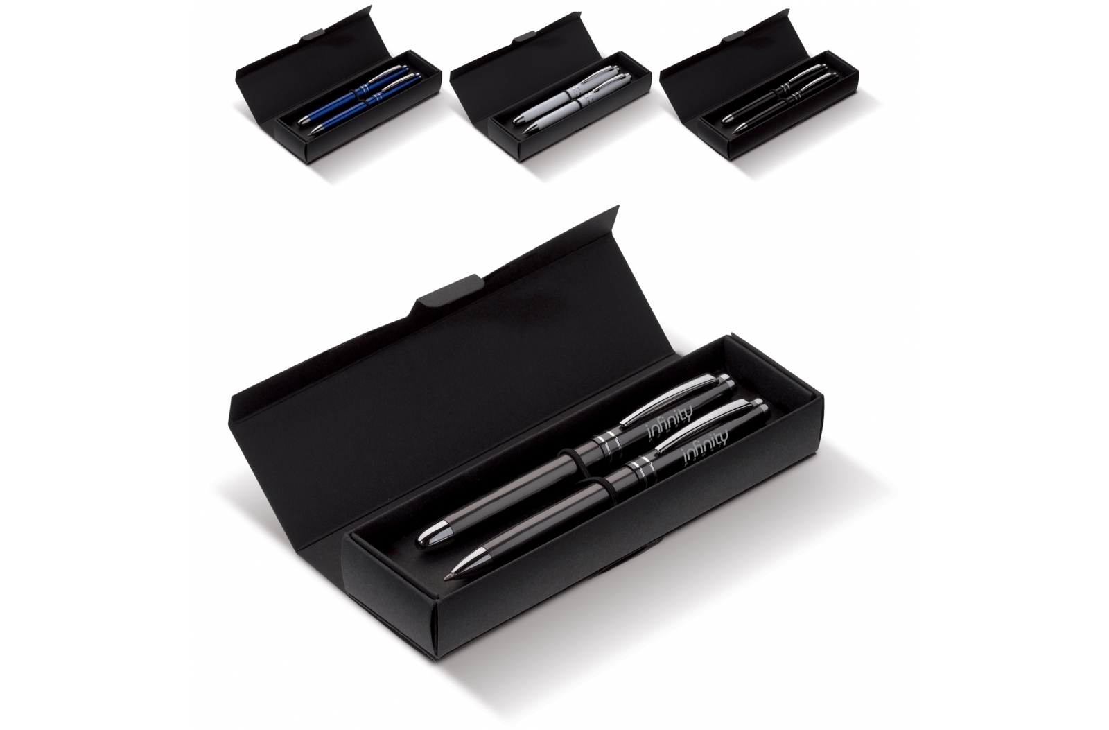 Metallic Ball Pen and Rollerball Writing Set - Kingham