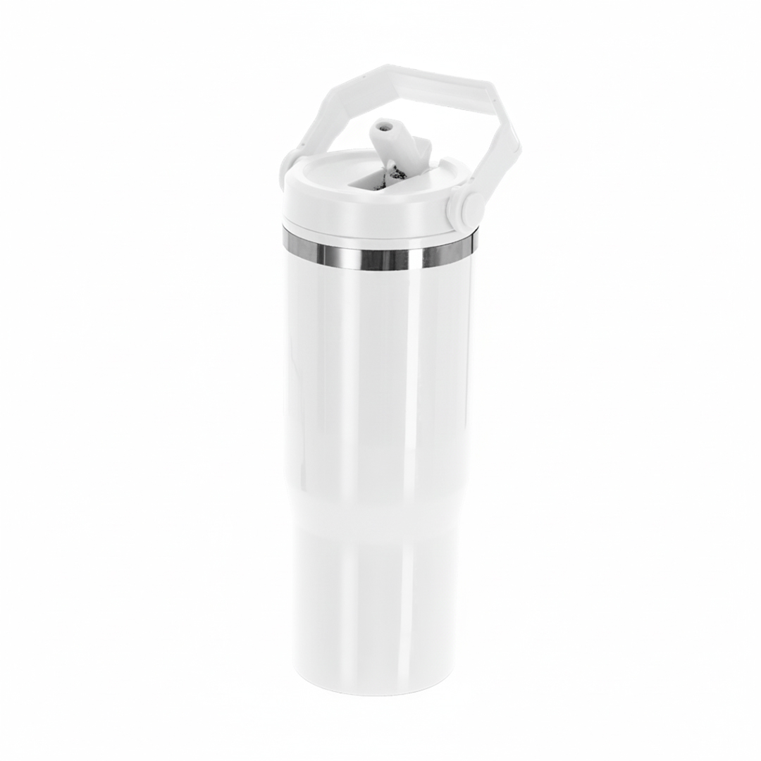 Doppelwandiger Thermobecher mit Strohhalm - Coswig