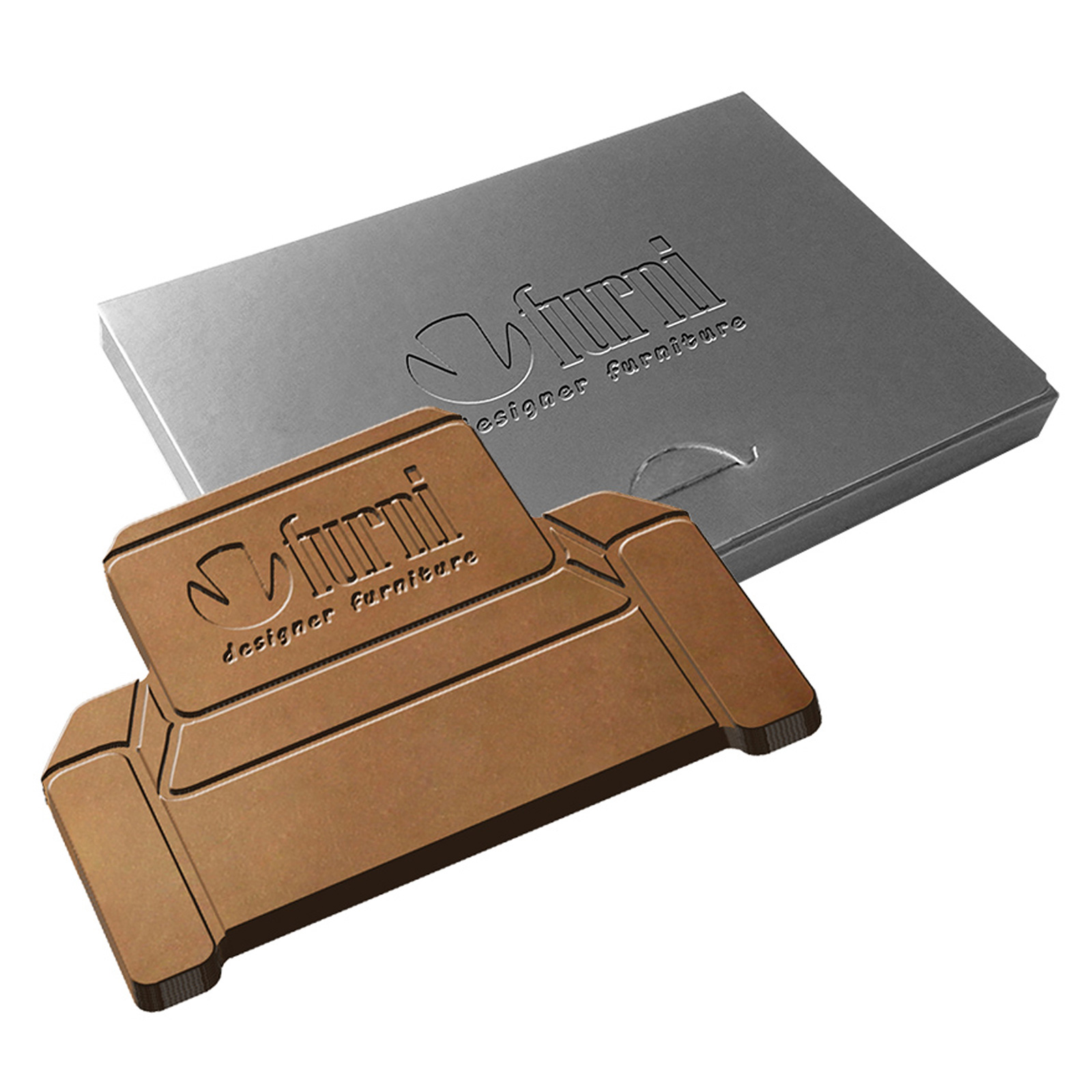 Custom Shaped Embossed Chocolate in Silver or Gold Box - Wells-next-the-Sea