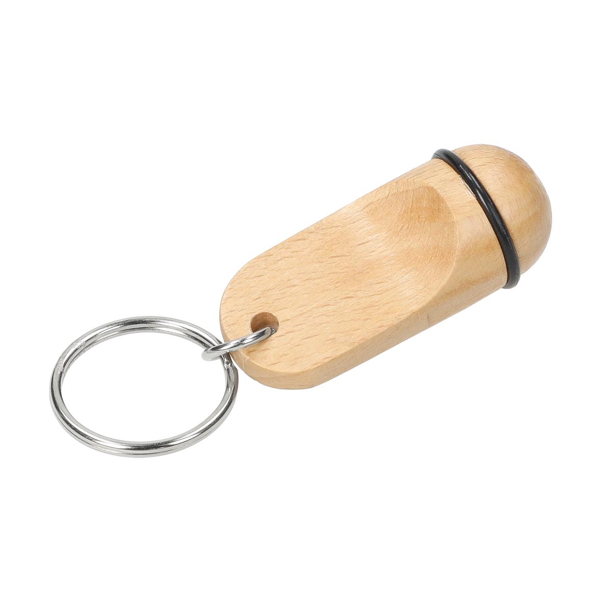 Classic Miniature Beech Wood Hotel Keyfob with Rubber Ring - Plungar