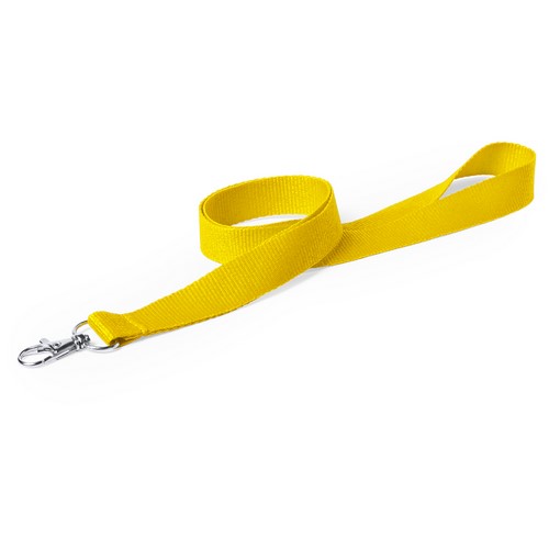 A brightly colored polyester lanyard that comes with a metallic carabiner clasp - Huntly