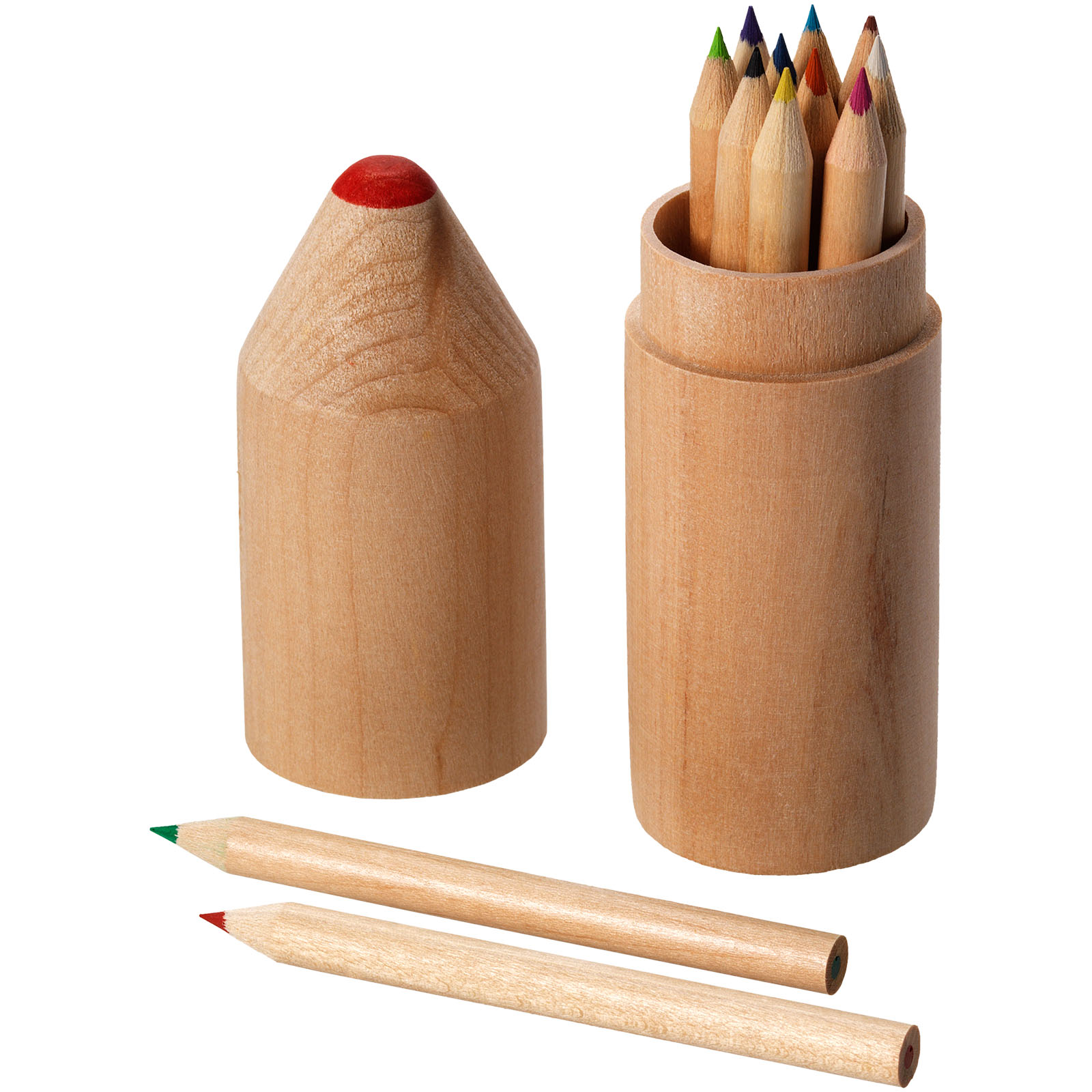 Coloured Pencils in Wooden Pencil-Shaped Box - Uttoxeter