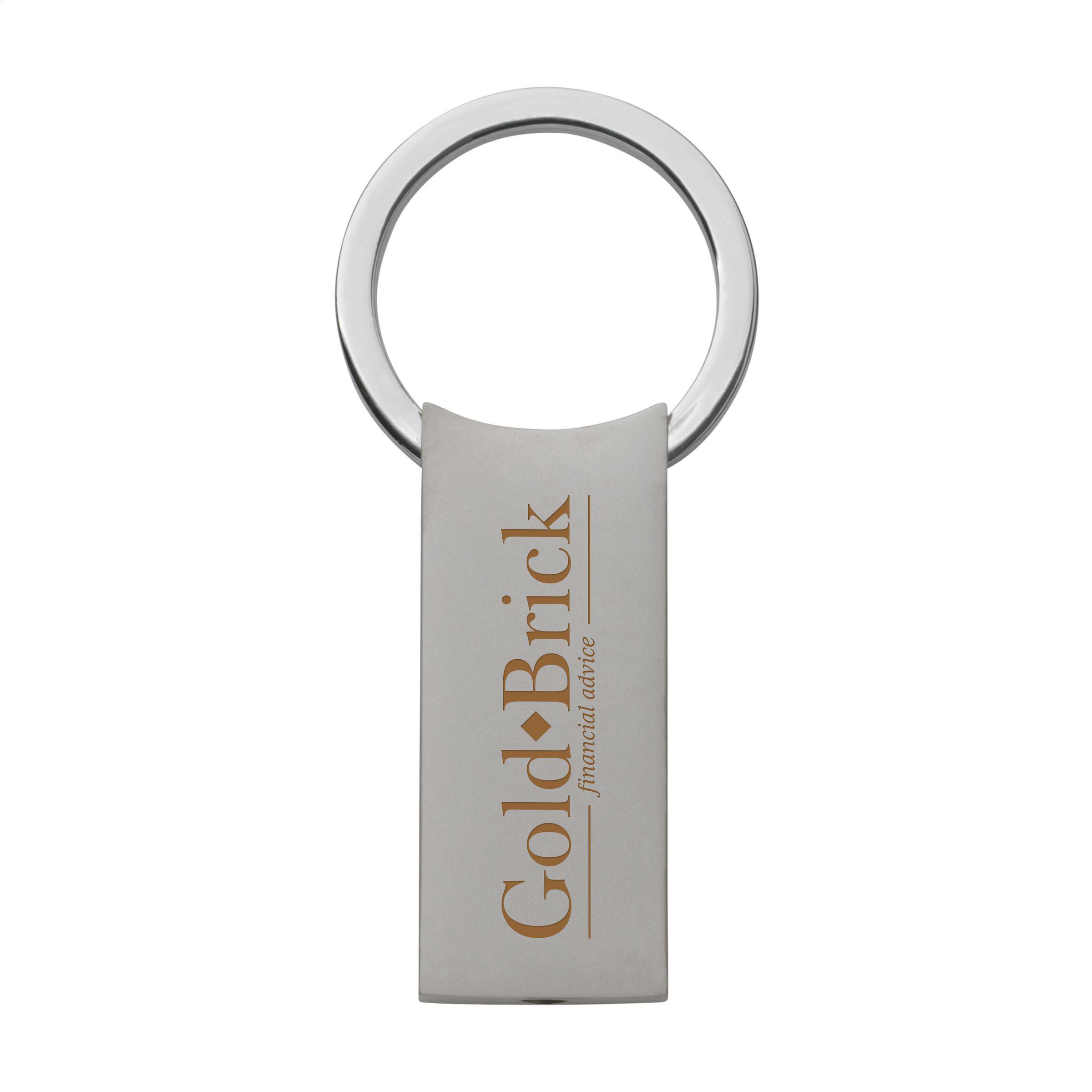 Rotating Click Metal Keychain - East Goscote printed with logo