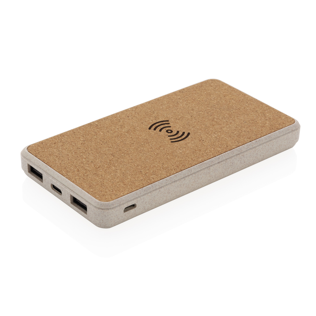 8000 mah Wheat Straw and Cork Wireless Powerbank - Chartham