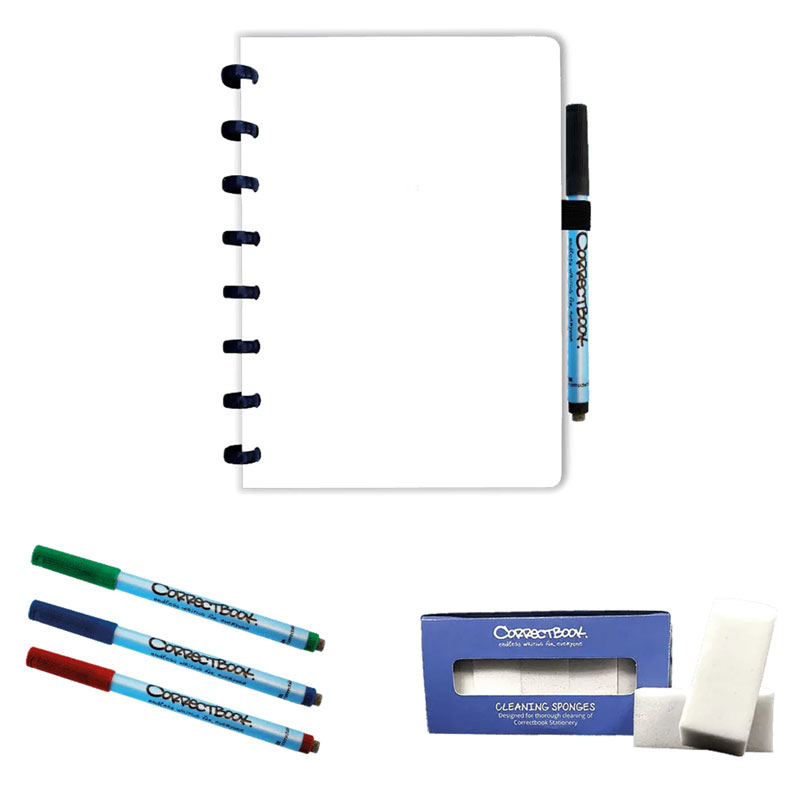 Correctbook Unbind & Click Ring Binder in A5 size with Erasable Sheets and Pens - West Goscote