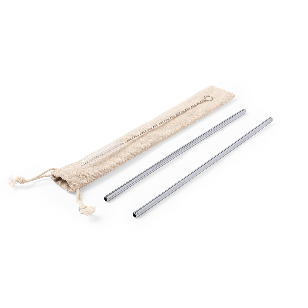 Stainless Steel Reusable Straw Set with Cotton Bag - Tarrant Monkton