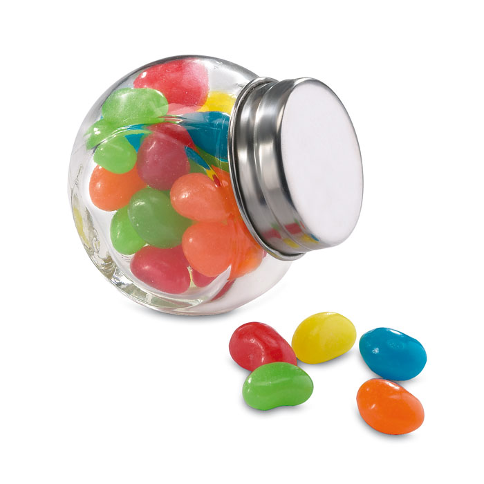 Multicolour Jelly Beans in Glass Jar - Warblington