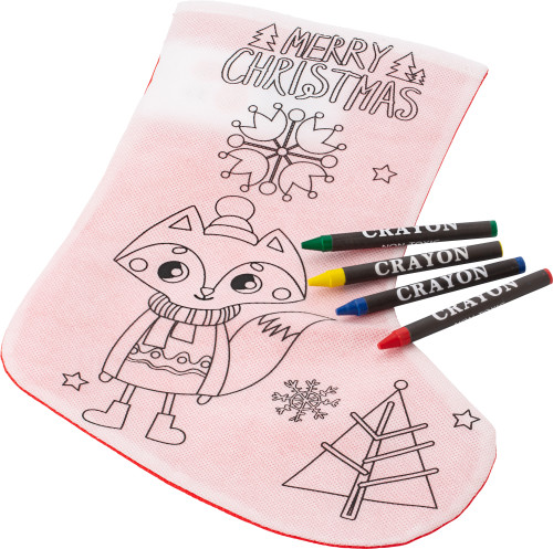 Nonwoven Christmas Stocking with Crayons - Coventry