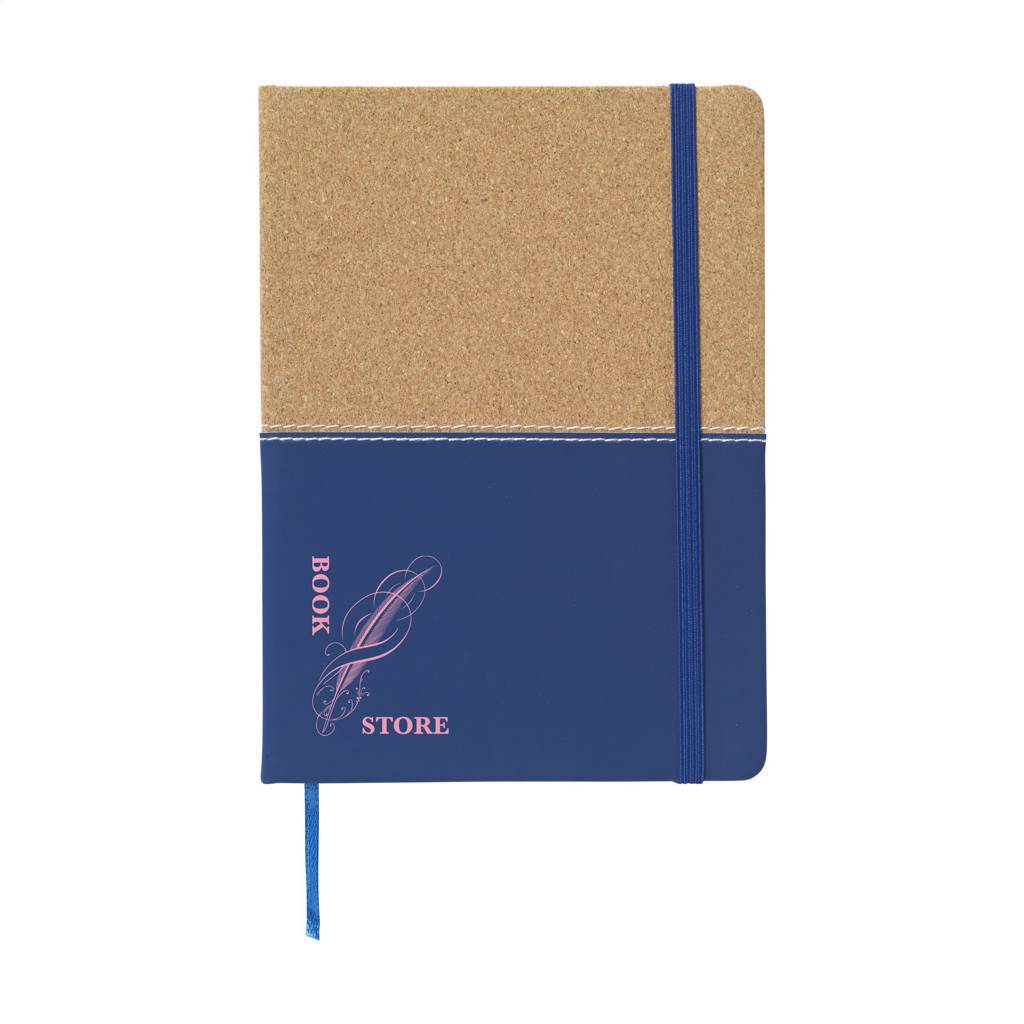 Notebook in a two-toned style featuring cork and imitation leather - Llantwit Major