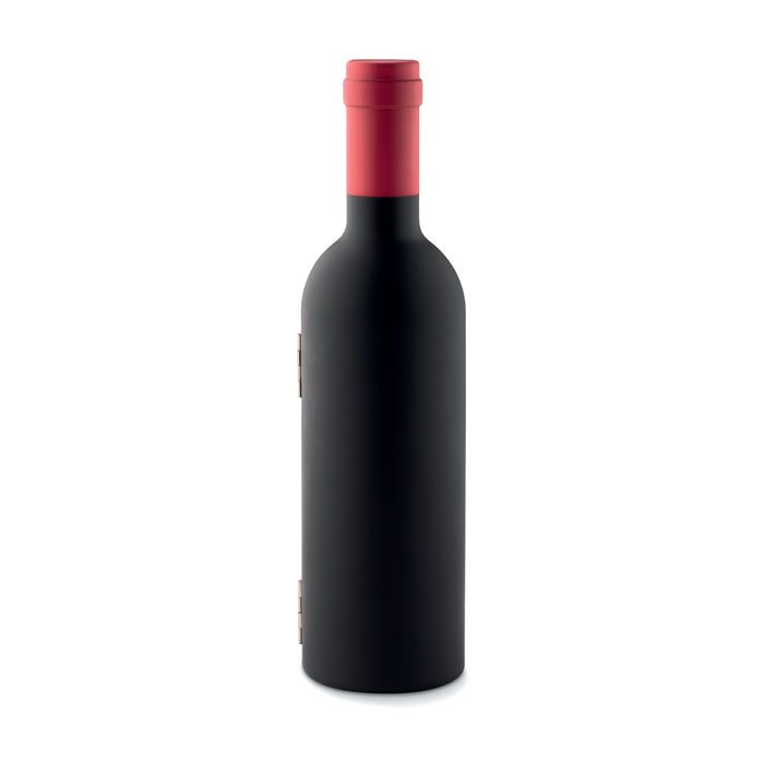 A set of wine accessories contained in a box shaped like a bottle - Nailsworth