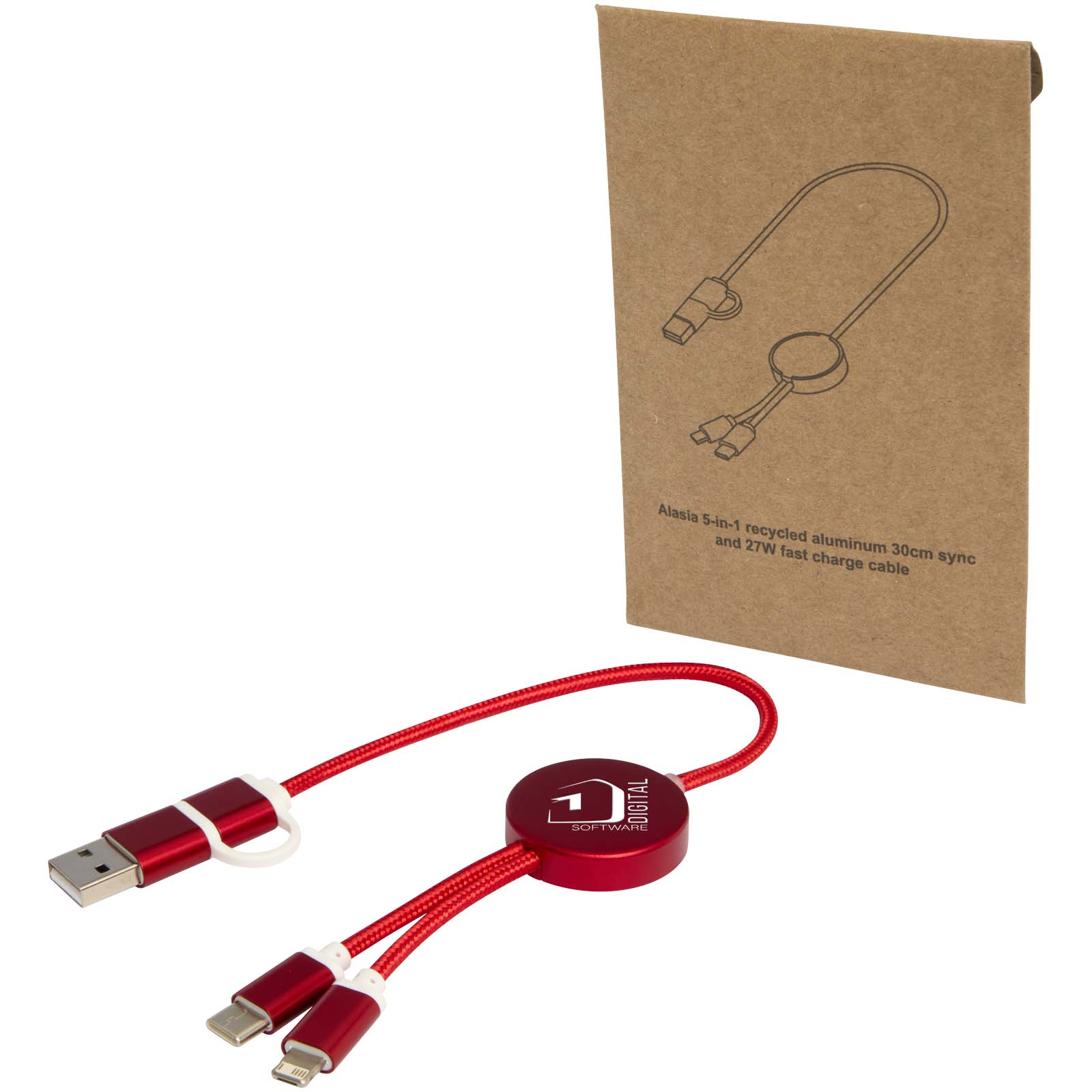 EcoSync 5-in-1 Fast Charge Cable - Nether Broughton printed with logo