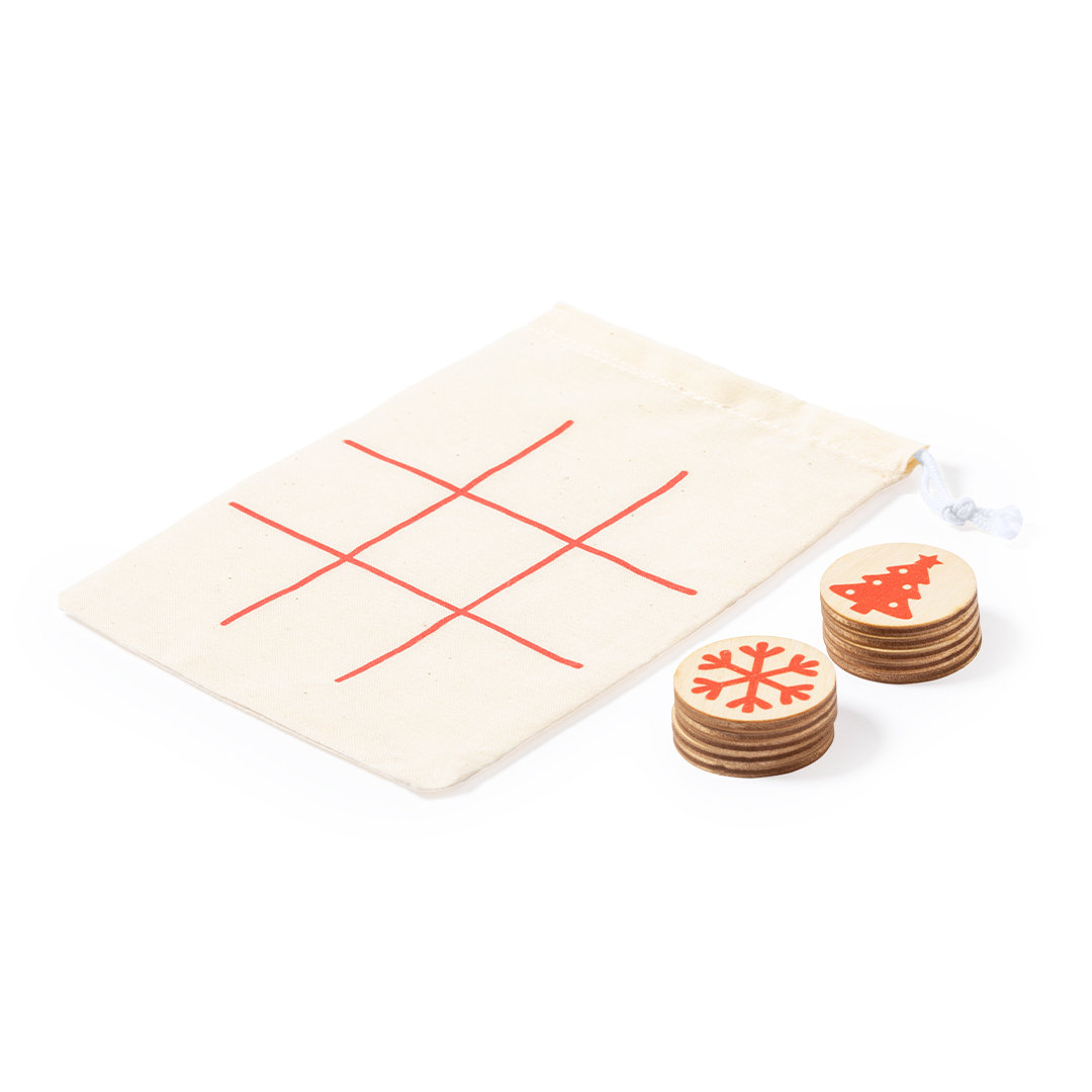 Christmas Themed Wooden Tic-Tac-Toe Game Set - Portswood