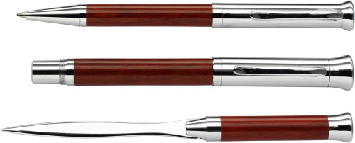 Rosewood & Metal Writing Set - Dedham