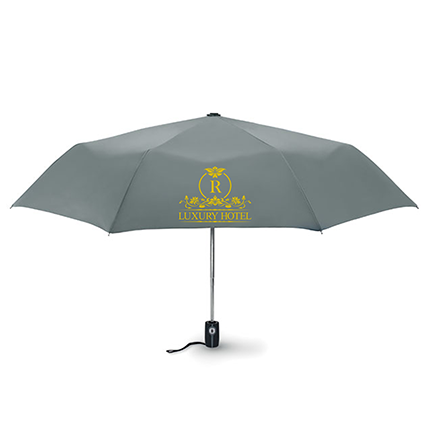 21-inch Luxe 3-fold automatic wind-resistant umbrella with a matching pouch - Rockbourne