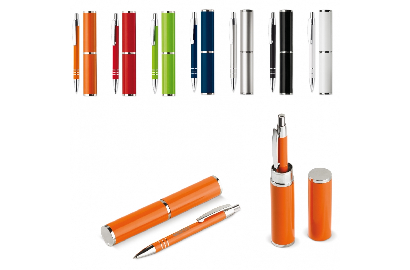 Aluminum Ball Pen with Chrome Rings - Tisbury